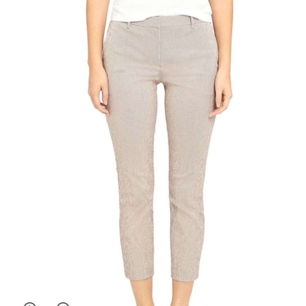 Theory Cropped Seersucker Pants Size 6